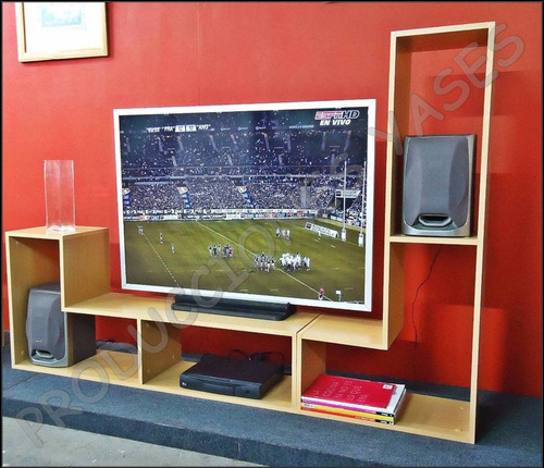 Mueble Modular Biblioteca L Mesa Tv Lcd Sonido Audio Grande