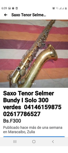 Saxofón Tenor Selmer Bundy 1, Solo 250$!