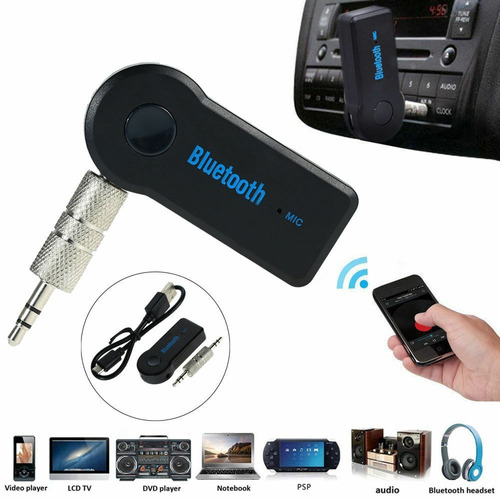 Auxiliar Bluetooth Stereo 3.5 Mm Con Batería Integrada Usb