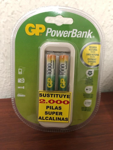 Cargador Batería Gp Powerbank 2 Aa / Aaa Nimh + 2 Aaa