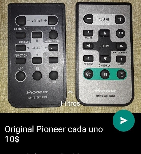 Control Original Pioneer Para Reproductores De Carro