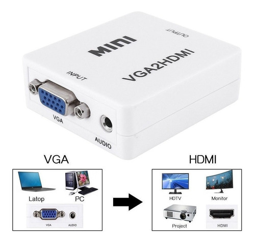 Convertidor Vga A Hdmi (pc,laptop,tv...) Delivery