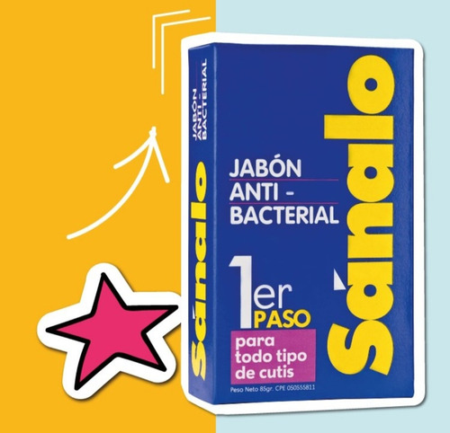 Jabón Anti Bacterial Facial Sanalo Todo Tipo De Cutis