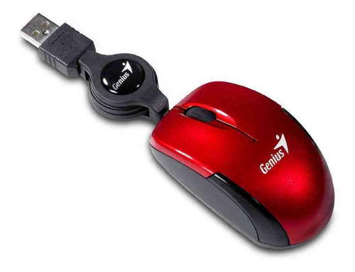 Mouse Optico Genius Micro Traveler Rojo Cable Re 
