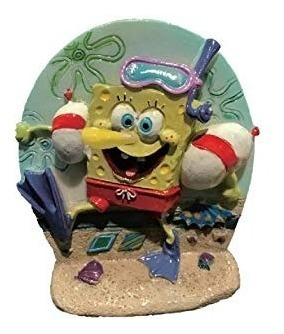 Penn Plax Adorno Resina Bob Esponja, 7 Cms, Burbujas