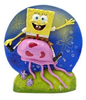 Penn Plax Adorno Resina Bob Esponja En Medusa, 10 Cms,