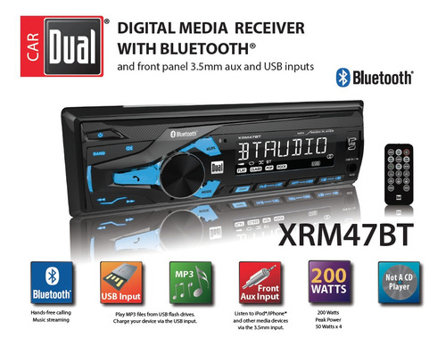 Radio Reproductor De Medios Digitales Dual Con Bluetooth Usb