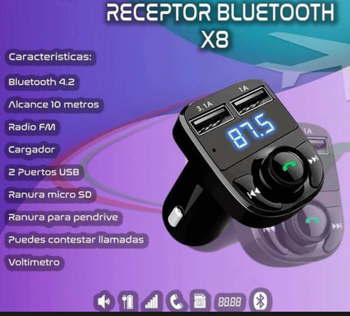 Receptor Bluetooth Fm + Usb