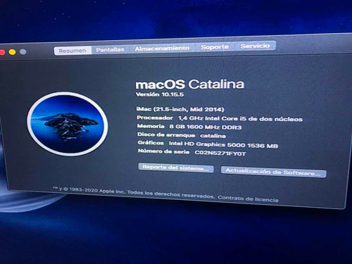 iMac  Core I5 8ram,1.4 Procesador