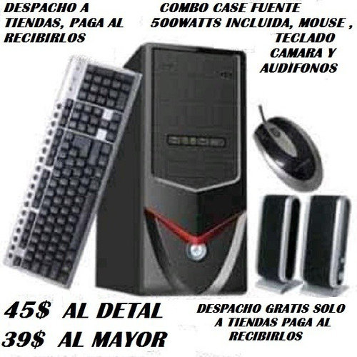 Combo Case Pc 550w Teclado Mouse Cornetas Cámara Caracas