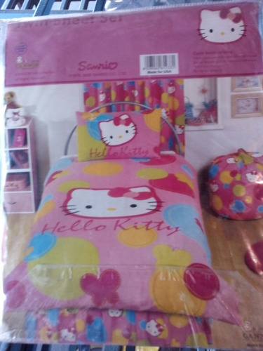 Juego De Sabanas Original De Hello Kitty Individual Algodon