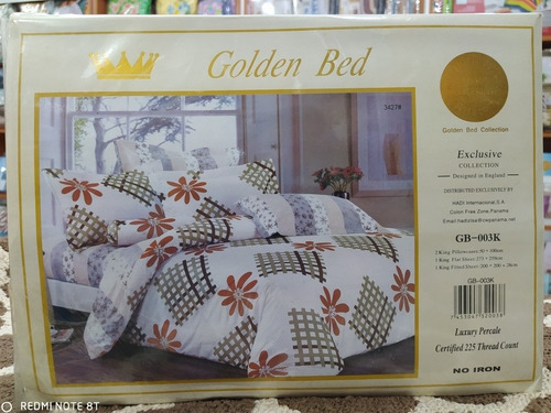 Sabana King Golden Bed Estampada De 225 Hilos