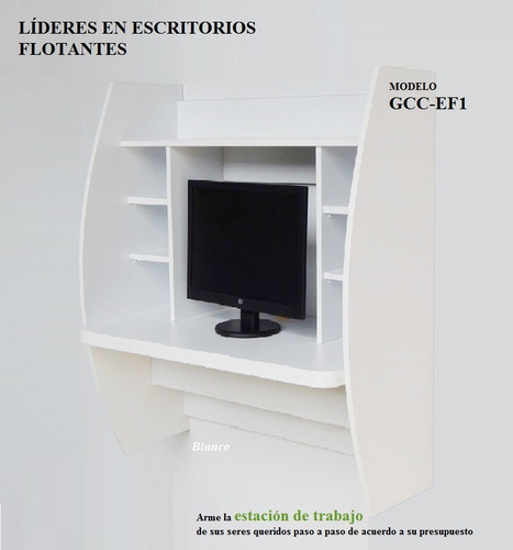 Escritorios Flotantes Minimalista En Melamina Mod. Gcc-ef1