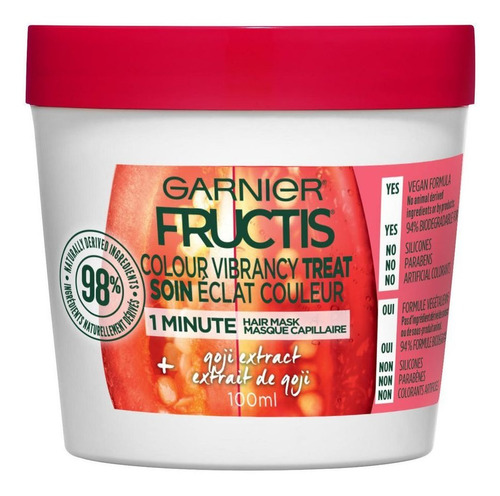 Garnier Fructis Baño De Crema, Color Vibrante 100ml (2,5)