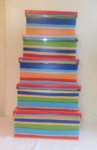 Juego 5 Cajas Organizadoras Plastico Colores