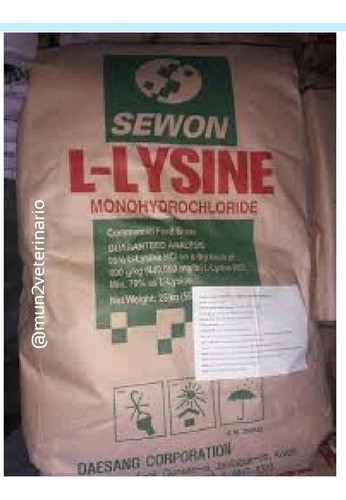 L Lysine Hcl. Lisina 99% Feed Grade X 25 Kgs