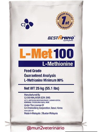 L Metionina Hcl 99% Feed Grade X 25 Kg