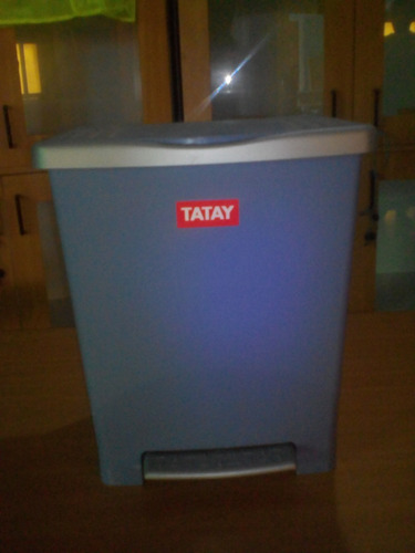 Papelera Tatay De 12 Litros Azul Con Pedestal