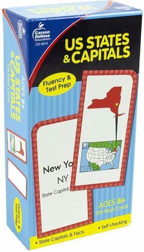 Tarjetas De Estados Y Capitales De Los Estados Unidos, Publ