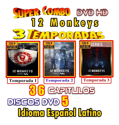 12 Monkeys Temporadas 1 - 2 Y 3ra Hd 720p Español Latino