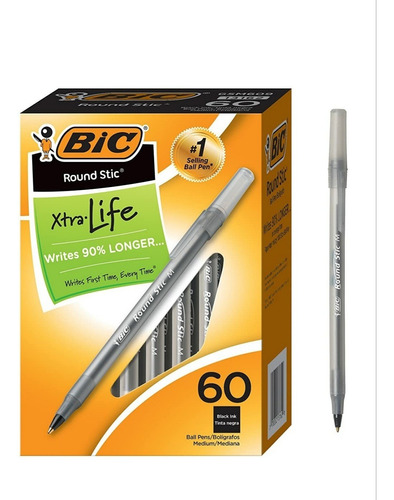 Bolígrafos Bic Stic Xtra Life Ballpoint 60 Unds. Color