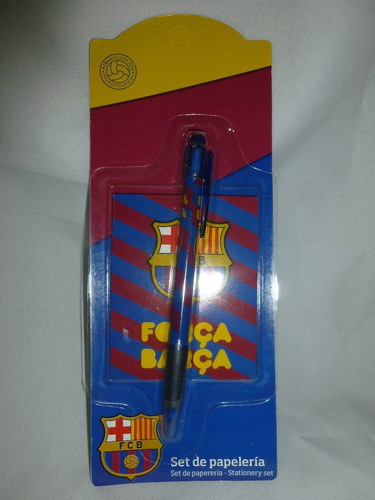 Boligrafo Con Block De Notas Del Barcelona En Su Blister L30