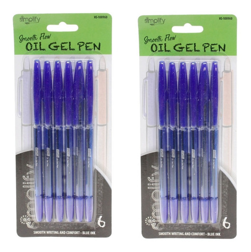 Boligrafos Gel Azul Simplify Pack 12 Unidades