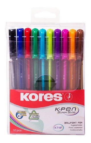 Estuche De Bolígrafos De Colores K1 10 Unid. Marca Kores