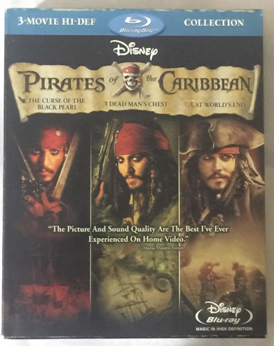 Película Piratas Del Caribe Blu-ray Pack 3 Original Ref. 25