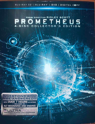 Peliculas Blu Ray 3d Prometheus Original 4 Disc Collection