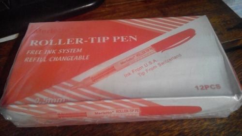 Roller Tip Pen 12 Unds Rojo