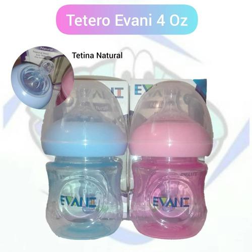 Teteros Evani Natural Plástico +0 4oz Para Bebé