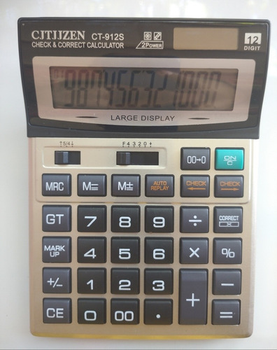 Calculadora Tipo Casio Grande 12 Dígitos (solar Y Batería)