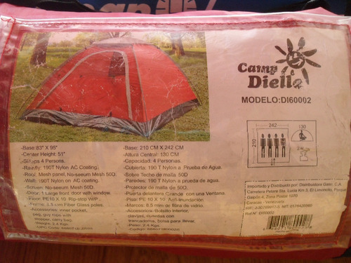 Carpa Para 4 Personas Marca Dielie