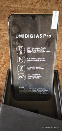 Celular Umidigi A5 Pro. 4 Gb Ram 32 Gb Memoria Interna.