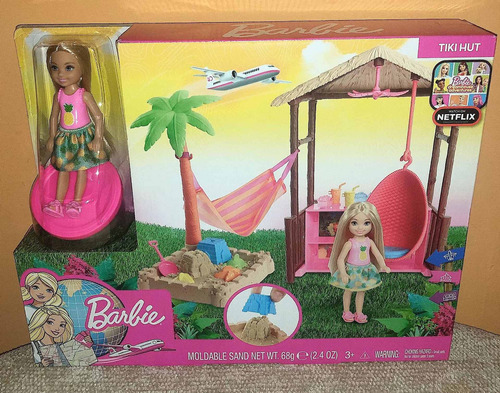 Juego De Barbie Chelsea Doll Tiki Hot Con Arena Moldeable