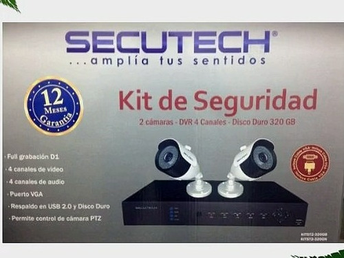 Kit 2 Camaras De Seguridad Dvr Disco Duro 320gb Secutech