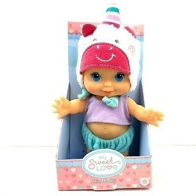 Mi Dulce Amor Mini Muñeca De Bebe Con Gorro De Unicornio