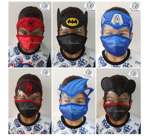 Máscaras Protectoras Para Niños Tapa Boca Súper Héroes