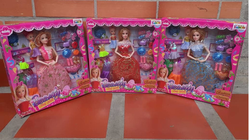 Muñeca Tipo Barbie Brazos Articulados Hija Y Accesorios