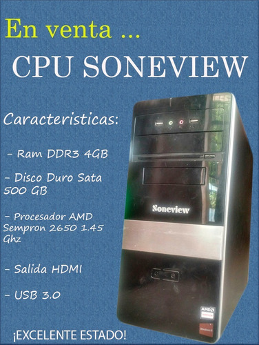 Pc - Computadora Soneview 4gb Ram