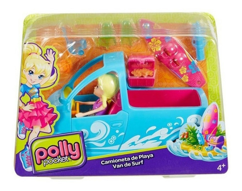 Polly Pocket Camioneta De Playa Con Muñeca Y Accesorios