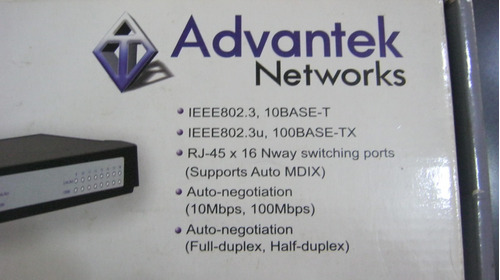 Swith Advantek Network 16 Puertos Computadoras Cpu