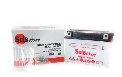 Batería Para Motos 12n6-3b 12v 6ah Solbattery (Sin Ácido)