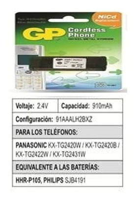 Batería Teléfonos Inalámbricos Gp Compatible Modelo