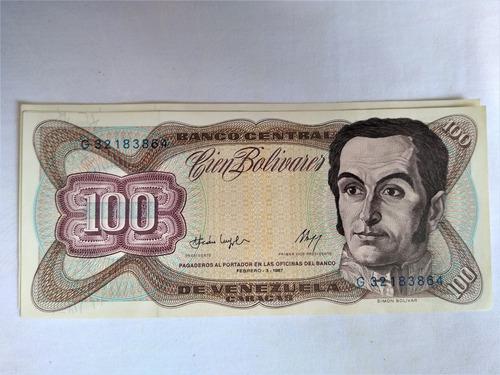 Billete De 100 Bolívares Antiguo Colección Excelente
