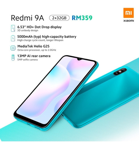 Celular Xiaomi Redmi 9a 32gb Wifi 2gb Ram Dual Sim Liberado