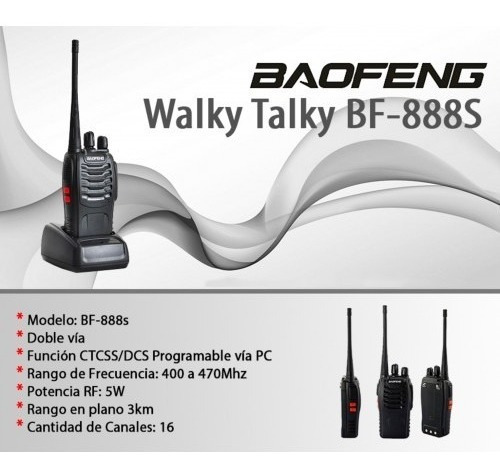 Combo 2 Radios Portatil Baofeng 888s  Con Manos Libres