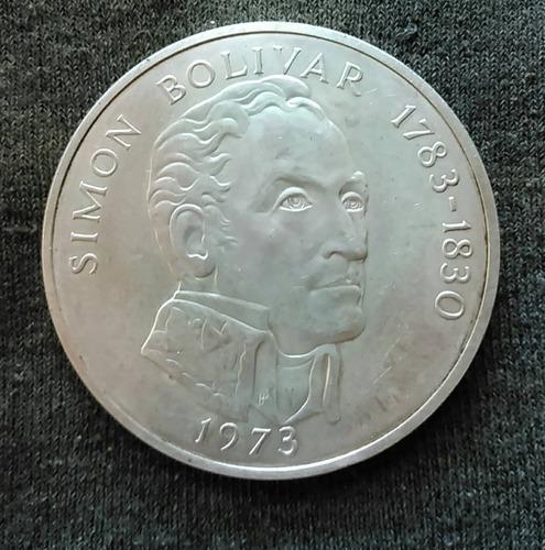 Enorme Moneda De Plata Panama. 20 Balboas. Simon Bolivar
