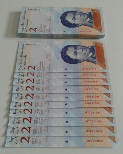 Paca Billetes De Colección 2 Bolívares (2012)